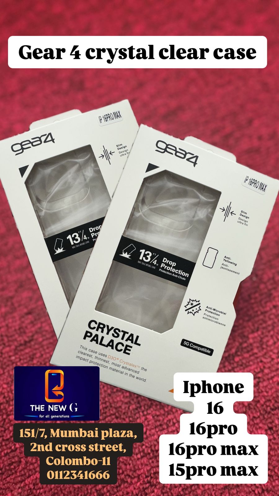 Gear4 Crystal Palace Clear Case – iPhone 16 / 16 Pro / 16 Pro Max / 15 Pro Max